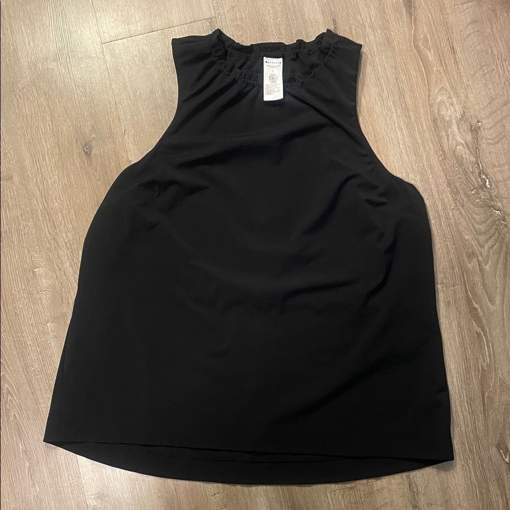 Athleta Black Tank Top Size Large with drawstring on the back